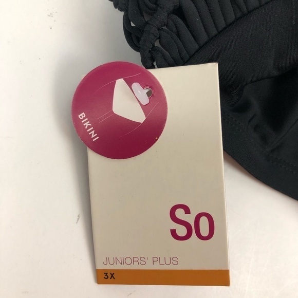 NWT SO by Kohl’s Women’s Swimwear Bikini Sz 3X Jr Color Black - Picture 4 of 7